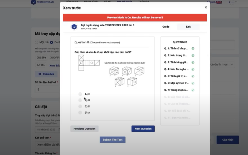 Tips tận dụng triệt để tính năng của nền tảng Testcenter