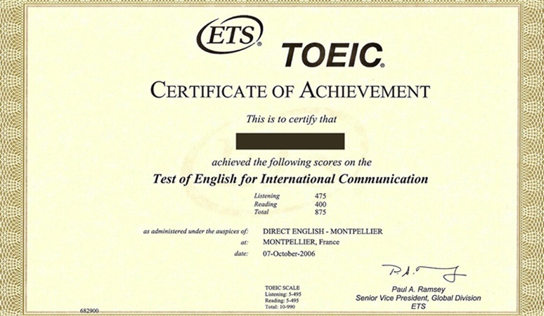 Giá trị của chứng chỉ TOEIC